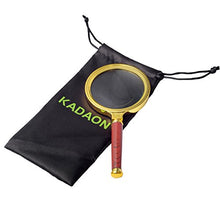 Load image into Gallery viewer, Kadaon 10X Handheld Magnifier Antique Mahogany Handle Magnifier Reading Magnifying Glass for Reading Book, Inspection, Coins, Insects, Rocks, Map, Crossword Puzzle
