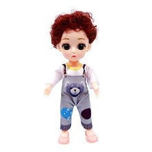 Load image into Gallery viewer, F Fityle Fashion Dolls, 6 inch Mini Doll with Clothes Shoes Costume, Miniature Doll Playsets for Girls, Birthday Party Favors - Bear Overalls
