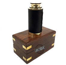Load image into Gallery viewer, Pirate Pocket Telescope Spyglass with Wood Box - Gifts for Marine/Sailor/Son/Boys
