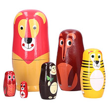 Load image into Gallery viewer, Wooden Nesting Doll Russian Nesting Dolls Sets, Cartoon Animal Pattern Ornament Children&#39;s Festival Stacking Toy Doll Gifts (6PCS)
