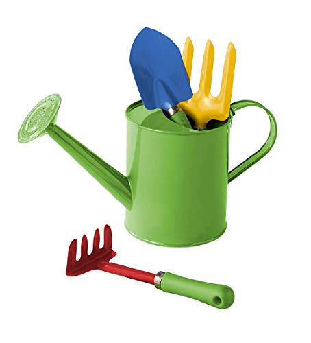 HearthSong Grow with Me Watering Can and Gardening Tools, with Trowel, Fork, and Hand Rake
