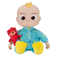 Load image into Gallery viewer, CoComelon Official Musical Bedtime JJ Doll, Soft Plush Body  Press Tummy and JJ sings clips from Yes, Yes, Bedtime Song,  Includes Feature Plush and Small Pillow Plush Teddy Bear  Toys for Babies
