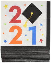 Load image into Gallery viewer, 2021 Graduate Theme | Luncheon Napkins | Black | 16ct
