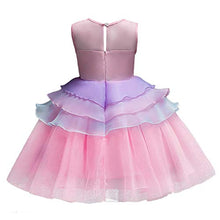 Load image into Gallery viewer, NEWEPIE Girls Unicorn Outfits Princess Birthday Dress Kids Party Halloween Costume Pageant Christmas Tulle Dress w/Headband Pink 8-9T
