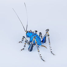 Load image into Gallery viewer, XSHION 3D Metal Puzzle Cricket Model, DIY Assembly Mechanical Insect Model Stainless Steel Building Kit Jigsaw Puzzle Brain Teaser, Desk Ornament,Blue
