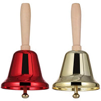 Amosfun 2Pcs Bell Bells Hand for Dinner de Mano Adults campanas handbell Inside broozer Call-Jingle Bell Wooden Handle Metal Loud Bell Restaurant Call Bell Hand