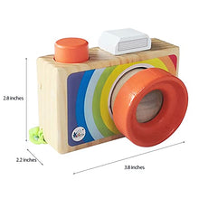 Load image into Gallery viewer, Wooden Mini Baby Camera Toy Rainbow Color with Multi-Prisms Lens for Toddlers and Kids, Wood Pretend Play Camera Toy
