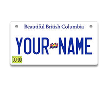 Load image into Gallery viewer, BRGiftShop Personalized Custom Name Canada British Columbia 3x6 inches Bicycle Bike Stroller Children&#39;s Toy Car License Plate Tag
