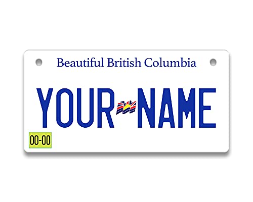 BRGiftShop Personalized Custom Name Canada British Columbia 3x6 inches Bicycle Bike Stroller Children's Toy Car License Plate Tag