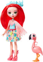 Mattel Enchantimals Fanci Flamingo Doll & Swash Figure, 6-inch Small Doll, with Long Pink Hair, Wings, Removable Skirt, Headpiece, and Shoes, Great Gift for 3 to 8 Year Olds