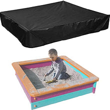 Load image into Gallery viewer, Sandbox Cover, Waterproof Square Protective Cover, Oxford Cloth Sandbox Cover Pool Protective Cover for Sand Toys Adjustable Sandbox Cover with Drawstring (120*120 cm, Black)
