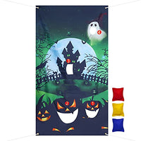 Sucrain Halloween Party Bean Bag Toss Games Pumpkin Castle Ghost with 3 Bean Bags for Kids and Adult Party Favors Decoration (55 X 30)