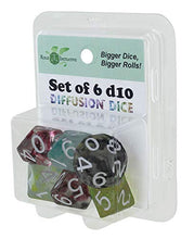 Load image into Gallery viewer, Set of 6 Extra Large high-Visibility 10-Sided (d10) dice in Assorted Diffusion Colors
