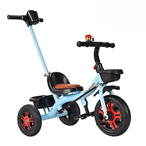 XLAHD Baby Tricycle,Outdoor Children's Tricycle Titanium Empty Tire Shock-Absorbing Wear-Resistant with Cup Holder Turning Flexible 3 Colors 1-6 Years Old Children Riding Toys (Color : Blue)