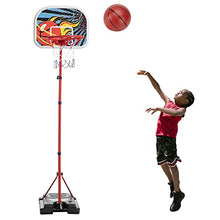 Load image into Gallery viewer, 6 Feet Kids Adjustable Basketball Hoop, Portable Basketball Hoop for Kids Teenagers Youth and Adults with Stand Base for Indoor and Outdoor Basketball Games Lawn and Yard Activity
