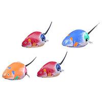 NUOBESTY 4 PCs Wind Up Toy Iron Clockwork Toy Wind Up Racing Mice Cat Mouse Toy for Cat Kitten Children Kids Party Favor(Random Color)