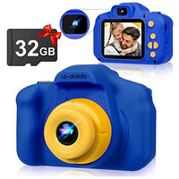Kids Camera, 32 GB Toddler Camera Kids Digital Video Camera 1080P Birthday Toys Gifts for Boys Girls 3 4 5 6 7 8 Year Old Rechargable 2.0 Inch (Blue)
