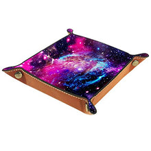 Load image into Gallery viewer, Dice Tray Abstract Nebula Galaxy Dice Rolling Tray Holder Storage Box for RPG D&amp;D Dice Tray and Table Games, Double Sided Folding Portable PU Leather
