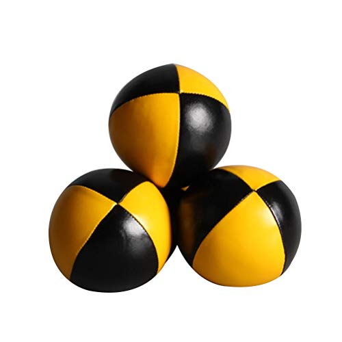 LIOOBO 3pcs Juggling Balls Set for Beginners, Quality Mini Juggling Balls, Durable Juggle Ball Kit, Soft Easy Juggle Balls for Boys Girls and Adults(Yellow Black)