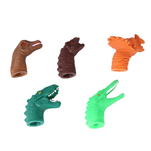 everd1487HH Finger Puppet Set (5/10Pcs),Mini Cartoon Dinosaur Simulation Party Prop Hand Finger Puppet Cover Toy-for Storytelling,Role-Playing,Teaching,Easter Eggs and Fun A