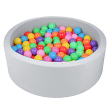 Load image into Gallery viewer, TRENDBOX Foam Ball Pit (200 Balls Included - 2.75 in) Sponge Round Ball Pool for Baby Kids Soft Round Ball Pool Children Toddler Playpen Light Grey: 7 Colors

