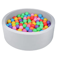 TRENDBOX Foam Ball Pit (200 Balls Included - 2.75 in) Sponge Round Ball Pool for Baby Kids Soft Round Ball Pool Children Toddler Playpen Light Grey: 7 Colors