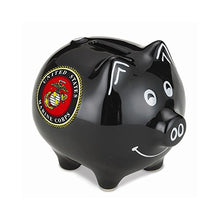 Load image into Gallery viewer, United States Marine Corps Piggy Bank Safe Stoneware Savings Money Cash Box USMC with Coin Slot in Gift Box
