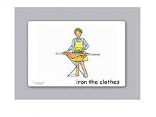 Load image into Gallery viewer, Yo-Yee Flash Cards - Chores and Household Duties Picture Cards - English Vocabulary Word Cards for Toddlers, Kids, Children and Adults - Including Teaching Activities and Game Ideas
