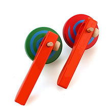 Load image into Gallery viewer, GoodPlay 2PCS Wooden Spinning Top Gyroscope peg-top with Handle and Pull String Wire,can Last Long time, Color Random
