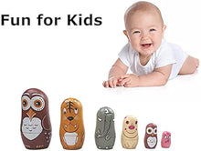 Load image into Gallery viewer, Plastic Nesting Dolls for Kids,Set of 6 Cute Animal Russian Doll,Stacking Plastic Handmade Matryoshka Dolls, Great Birthday Gifts for Children Toys (Brown Owl)
