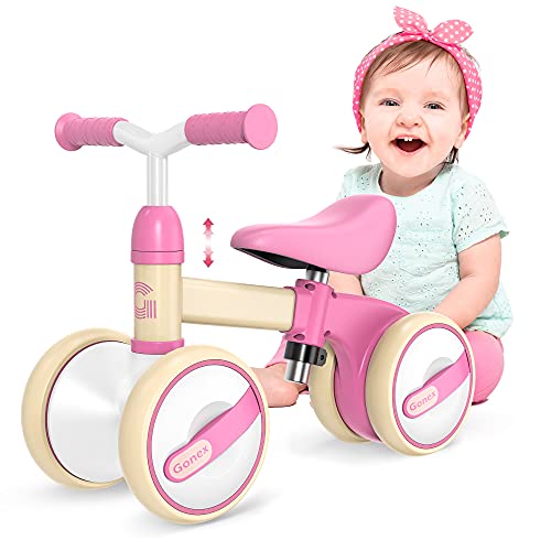 Gonex Baby Balance Bike 18-36 Month - Riding Toys for 2 Year Old Boys Girls, Cute Toddler Bike Adjustable Seat & No Pedal, Perfect First Birthday Gifts (Pink)