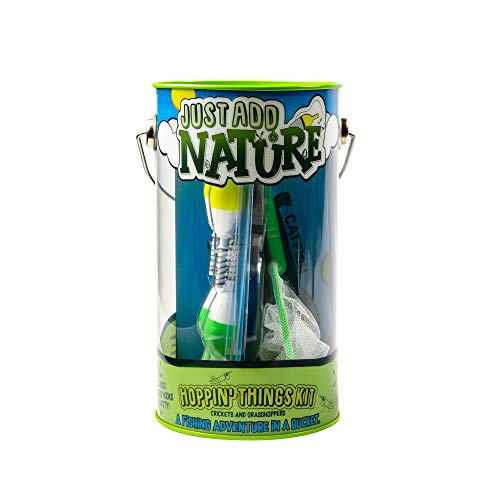 Just Add Nature Fishing Adventure in a Bucket Beginner Fishing Kit for Kids - Teaches Kids How to Fish - Includes Hooks, Tools and Accessories, Hoppin' Things