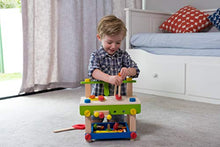 Load image into Gallery viewer, EverEarth Toddler Workbench with Tools. Wooden Building Set Hammer Toy
