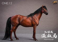 Load image into Gallery viewer, Lana Toys JXK 1/12 Germany Hanover Horse Figure Warm-Blood Horse Hanoverian Steed Animal Model Realistic Educational Painted Figure Decoration Toy Collector Gift Adult (Brown)
