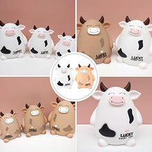 Load image into Gallery viewer, PRETYZOOM 2pcs 2021 Cow Miniature Cow Calf Figures Ox Figurine Money Bank Piggy Bank Money Saving Jar Money Box Luck Home Decor 2021 New Year Gift (White Brown)
