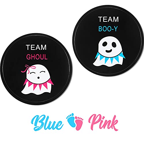 40 Pieces Ghost Team Stickers Halloween Ghost Stickers Boo-y or Ghoul Gender Reveal Stickers Boy or Girl Gender Reveal Party Decorations Supplies for Halloween Decoration Horror Themed Birthday Party