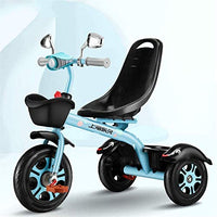 Children's Sports Tricycles, Pedal Bicycles with Music Lights, High-Carbon Steel Frame | Explosion-Proof Titanium Empty Wheels, Safe Load-Bearing 35KG,Color:Blue (Color : Blue)