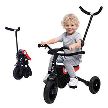 Load image into Gallery viewer, Moolo Kids&#39; Tricycle Children Baby Pedal 3 Wheelers Foldable 3-in-1 Learn to Pedal Trike Adjustable Detachable Push Handle Protective Safety Bar (Color : Red)
