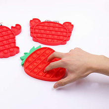 Load image into Gallery viewer, ONEST 3 Pieces Silicone Push Pops Bubbles Fidget Sensory Toy Funny Pops Fidget Toy Autism Special Needs Stress Reliever Toy (Crab Lobster Strawberry)
