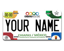Load image into Gallery viewer, BRGiftShop Personalized Custom Name Mexico Chiapas 6x12 inches Vehicle Car License Plate
