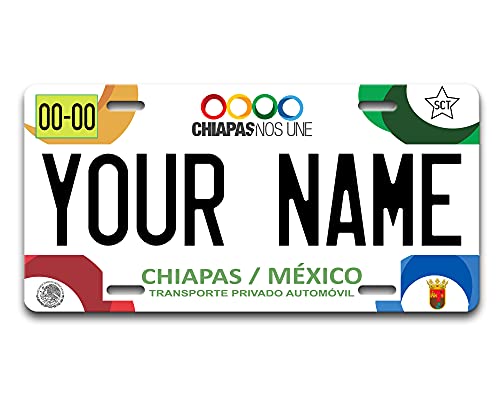 BRGiftShop Personalized Custom Name Mexico Chiapas 6x12 inches Vehicle Car License Plate