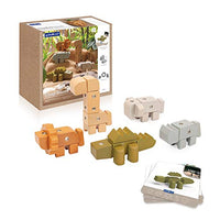 Guidecraft Snap Block Animals - 33 pc. Set: Wooden Pretend Play Early Education Learning Toy for Kids