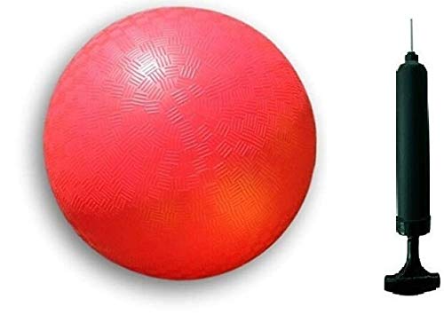 Toys+ 8.5 Inch Colorful Playground Ball + Pump (Red)