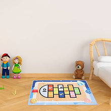 Load image into Gallery viewer, BESPORTBLE Hopscotch Rug Hop and Floor Mat Anti Slip Kids Playing Floor Carpet Mat Playroom Floor Area Rug Rocket Style Crawling Game Mat 90X60cm
