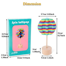 Load image into Gallery viewer, NEXTAKE Wooden Spiral Lollipop Stress Relif Toy Spinning Magic Wand Decompression Kit Fibonacci Sequence Toy (Multicolor-Round Leaf)

