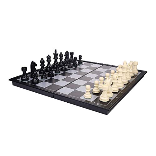 MYBA Chess Set Chess Board Travel Chess Set, Travel Chess Piece Set with Chess Folding & Portable Storage Board Living Room Craft Gift (Color : B)