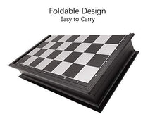 Load image into Gallery viewer, 12.5&quot; Magnetic Chess Set with Folding Chess Board Outdoor Travel Portable Chess Set for Adults and Kids, Black &amp; White Color
