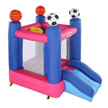 Load image into Gallery viewer, JIMUPARK Inflatable Jumping Castle with Slide,Bounce House Castle with Basketball Hoop Inflatable Bouncer,Fun Slide,Football Area,Family Backyard Bouncy Castle

