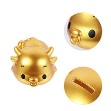 Load image into Gallery viewer, Wakauto Golden Piggy Bank Cow Zodiac Ox Saving Pot 2021 Chinese Animal Jar Money Box Coin Bank for Boys Girls 16.5cm

