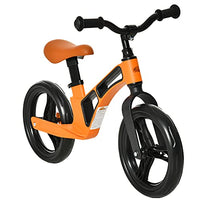 Qaba Kids Balance Bike Lightweight Toddler Bike with Adjustable Seat and Handlebar, No Pedal Magnesium Alloy Bicycle with Footrest for 2-5 Years Orange